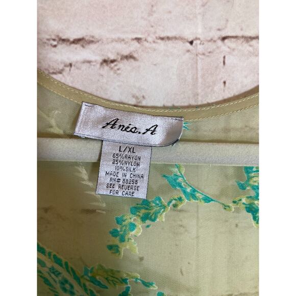 Ania. A Silk Kimono Top Womens XL Velvet Burnout Pastel Paisley Open Front Artsy - Picture 6 of 15